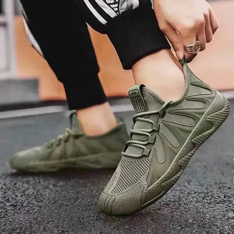 Breathable Mesh Sports Shoes Casual Lace-up Sneakers Men Non-slip Shoes - EX-STOCK Canada