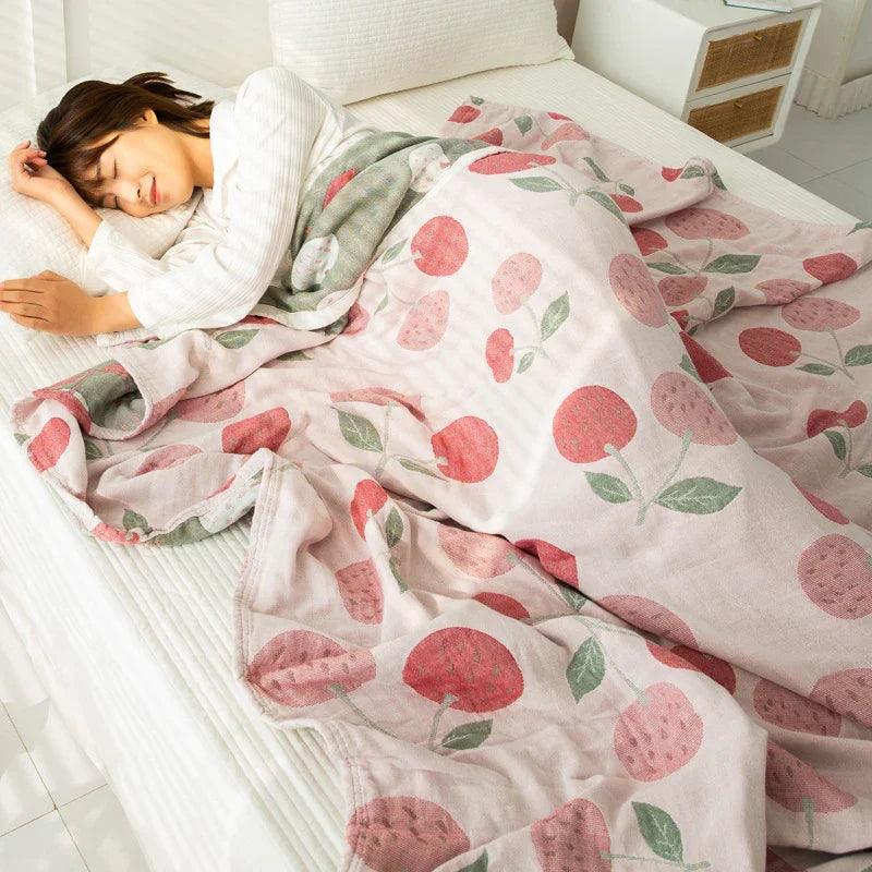 Couverture serviette en gaze de coton à quatre couches Couverture pour climatisation Couette fineEX-STOCK Canada