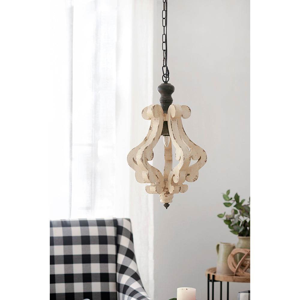 Farmhouse Chandelier, Dilapidated White Chandelier French Country Wood Chandelier For Living Room Foyer, Bulb Not Included - EX-STOCK Canada