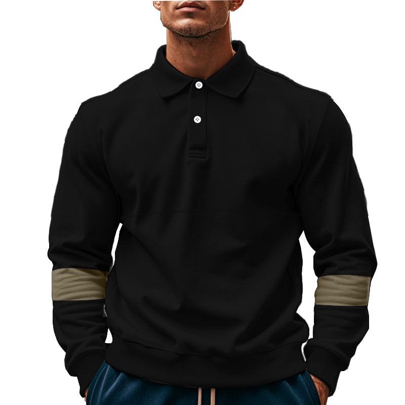 Maglietta Polo da Uomo alla Moda a Maniche Lunghe con Colletto e Bottoni, Top Sportivo Casual Largo, Abbigliamento Autunno PrimaveraEX-STOCK Canada