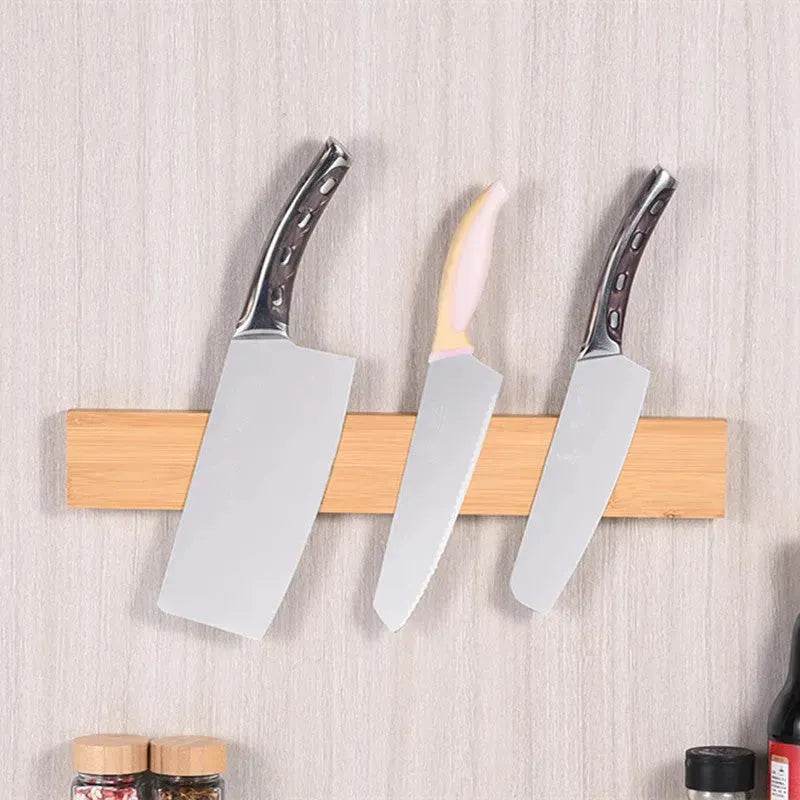 Wall Mounted Wooden Block Magnetic Knife Holder Rack - EX-STOCK Canada