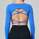 Long Sleeve Hollow Back Crop Workout Top for Women Sport Gym Top - EX-STOCK Canada