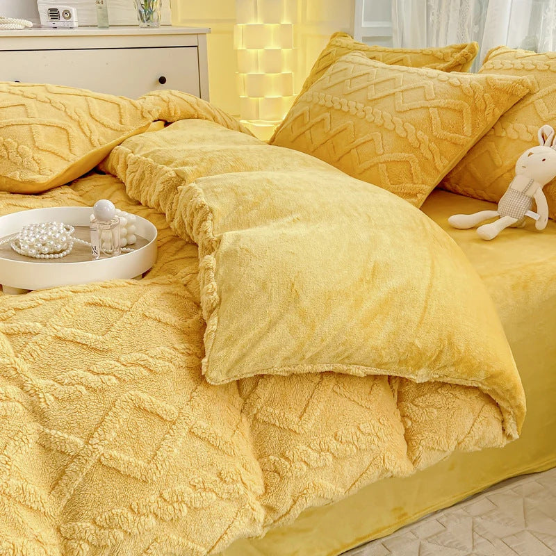 Winter Thickened Tailian Milk Fiber Soft Thermal Duvet Cover Sheets EX-STOCK Canada