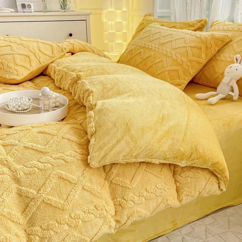 Winter Thickened Tailian Milk Fiber Soft Thermal Duvet Cover Sheets EX-STOCK Canada