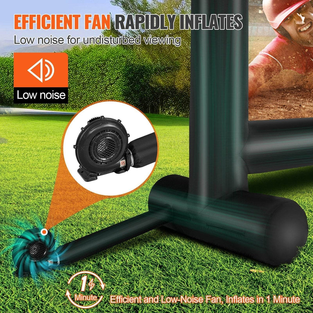 Inflatable Movie Screen, 16 FT Inflatable Projector Screen For Outside With Blower And Carrying Bag, Front Rear Projection, Oxford Fabric Blow Up Screen For Outdoor Parties Backyard Movie Nig - EX-STOCK Canada