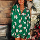 Satin Printed Santa Claus Two-piece Suit Home - EX-STOCK Canada