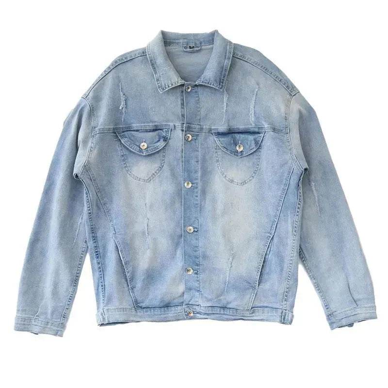 Casual Light Blue Cotton Denim Jacket for Men - EX-STOCK Canada