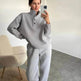 Oversized Solid Casual Pullovers Long Pant Set Warm Hoodie New Tracksuit Suit Fashion Pant Sets Sets For Women 2 Pieces joggers for women - EX-STOCK Canada