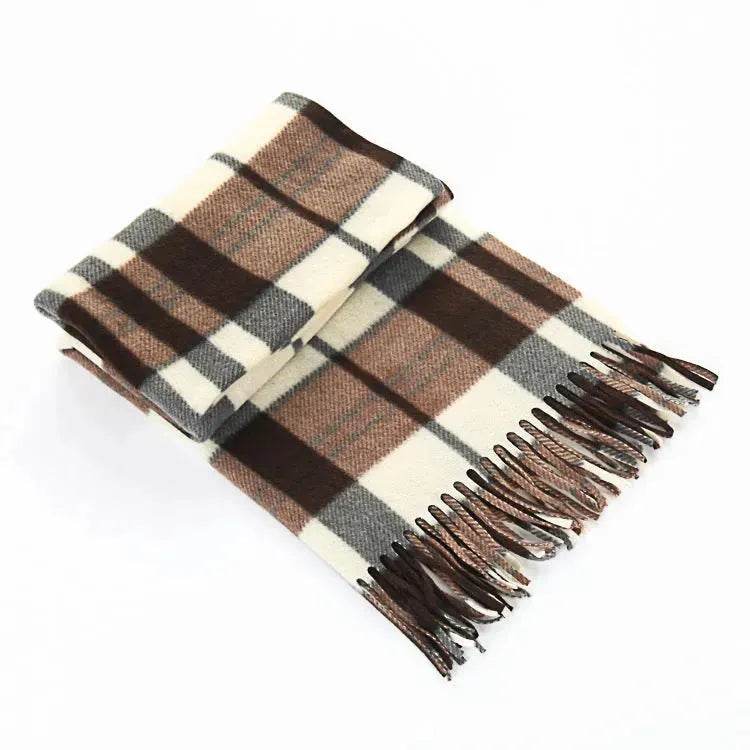 Handmade Autumn And Winter Velvet Fleece Plaid Scarf - EX-STOCK Canada