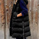 Pure Color Hooded Long Cotton Quilted Puffer Vest Casual - EX-STOCK Canada