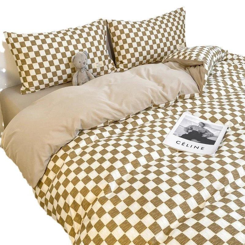 Solid Color Double Stitching Washed Cotton Duvet Cover Bedding EX-STOCK Canada