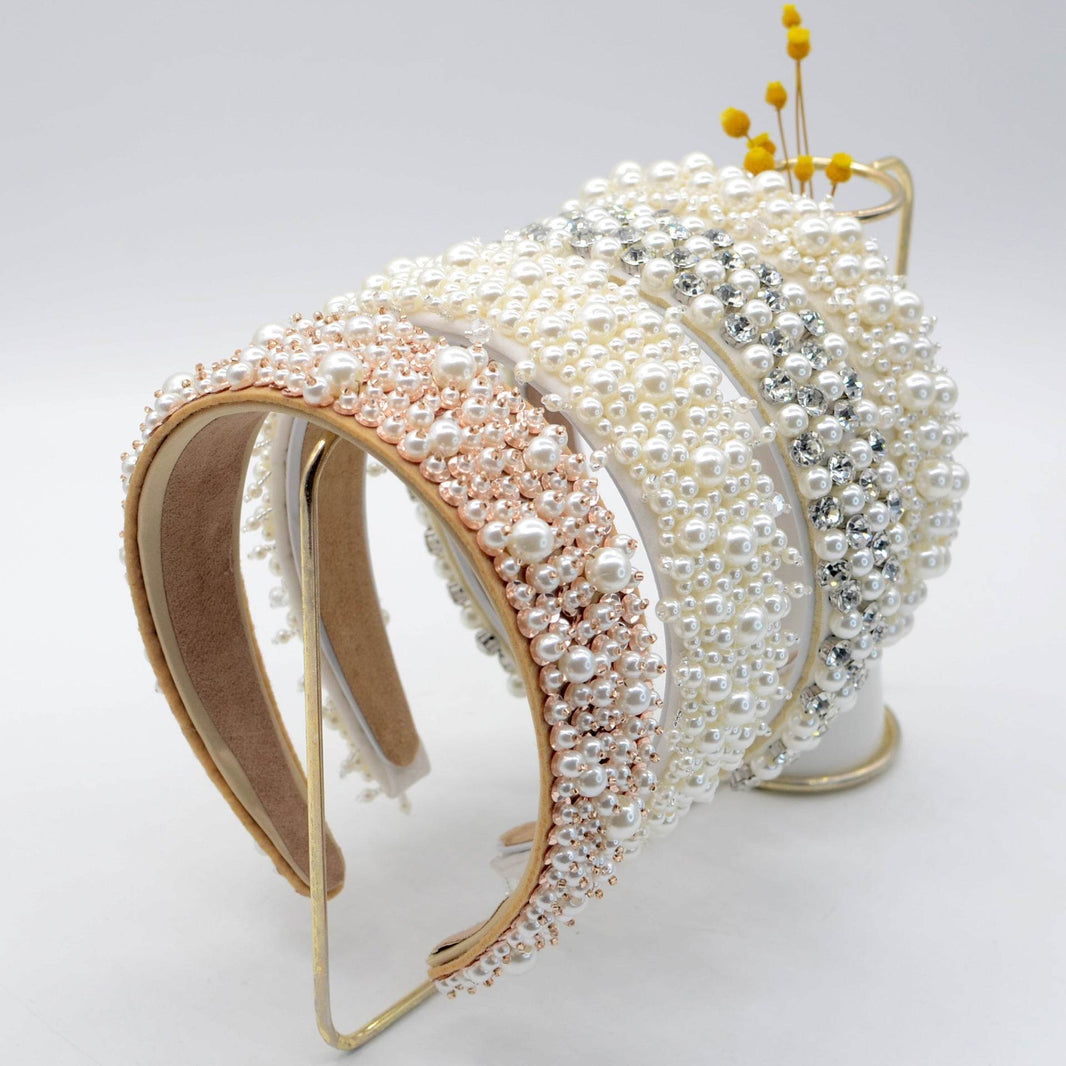 Elegant Baroque Rhinestone Pearl Headband - EX-STOCK Canada