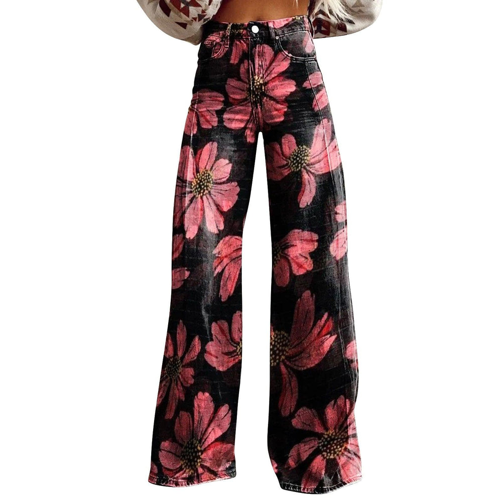 American And European-style Womens Flared Denim Jeans Made From Pure Cotton