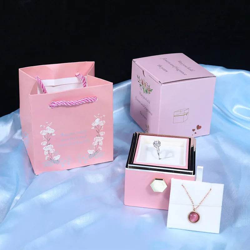 Rotating Soap Flower Rose Gift Box Creative Rotating Rose Jewelry Packaging Box Valentine's Day Gift For Women - EX-STOCK Canada