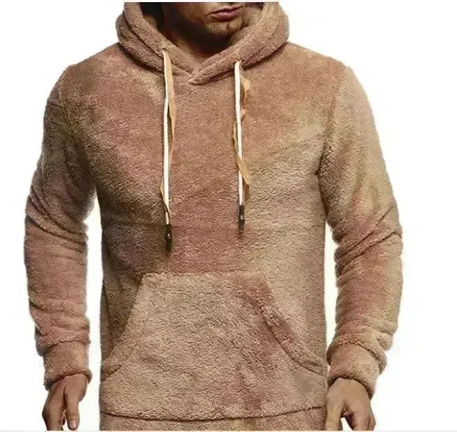 Autumn Winter Drawstring Fleece Hoodie Pullover for men - EX-STOCK CANADA