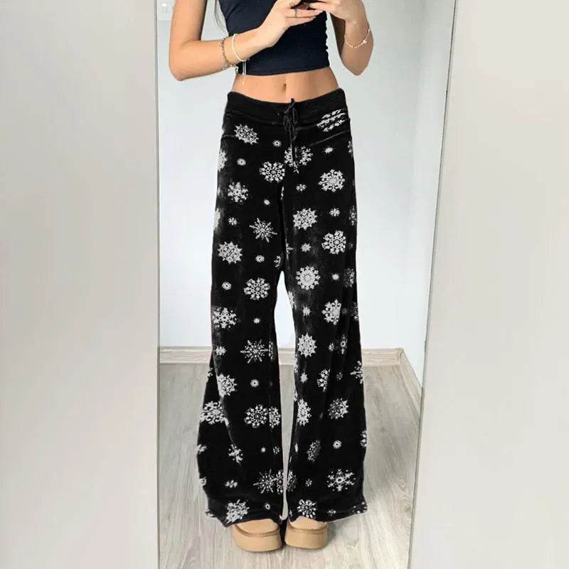 Snowflake Casual Straight Leg trouser Pants For Women - EX-STOCK Canada