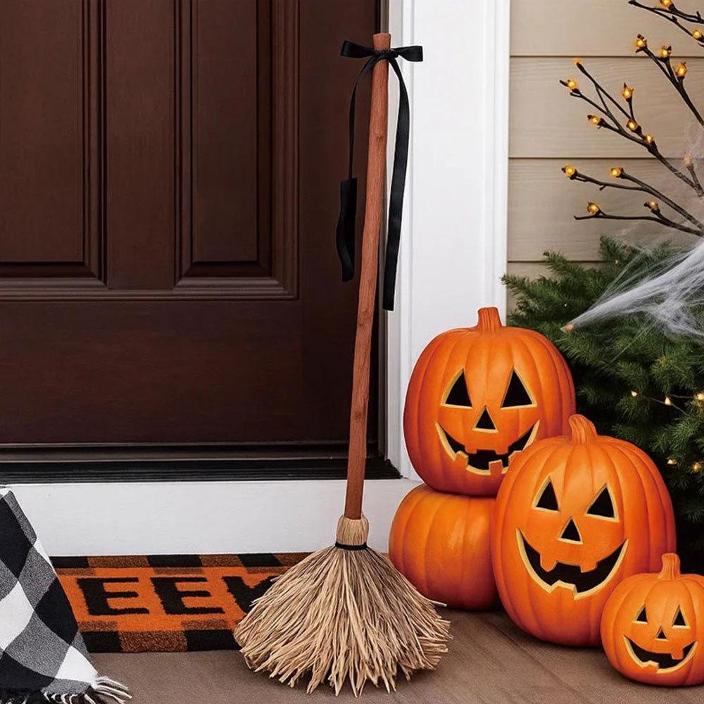 Sound-activated animated Halloween moving broom 1 metre prop – product view 4
