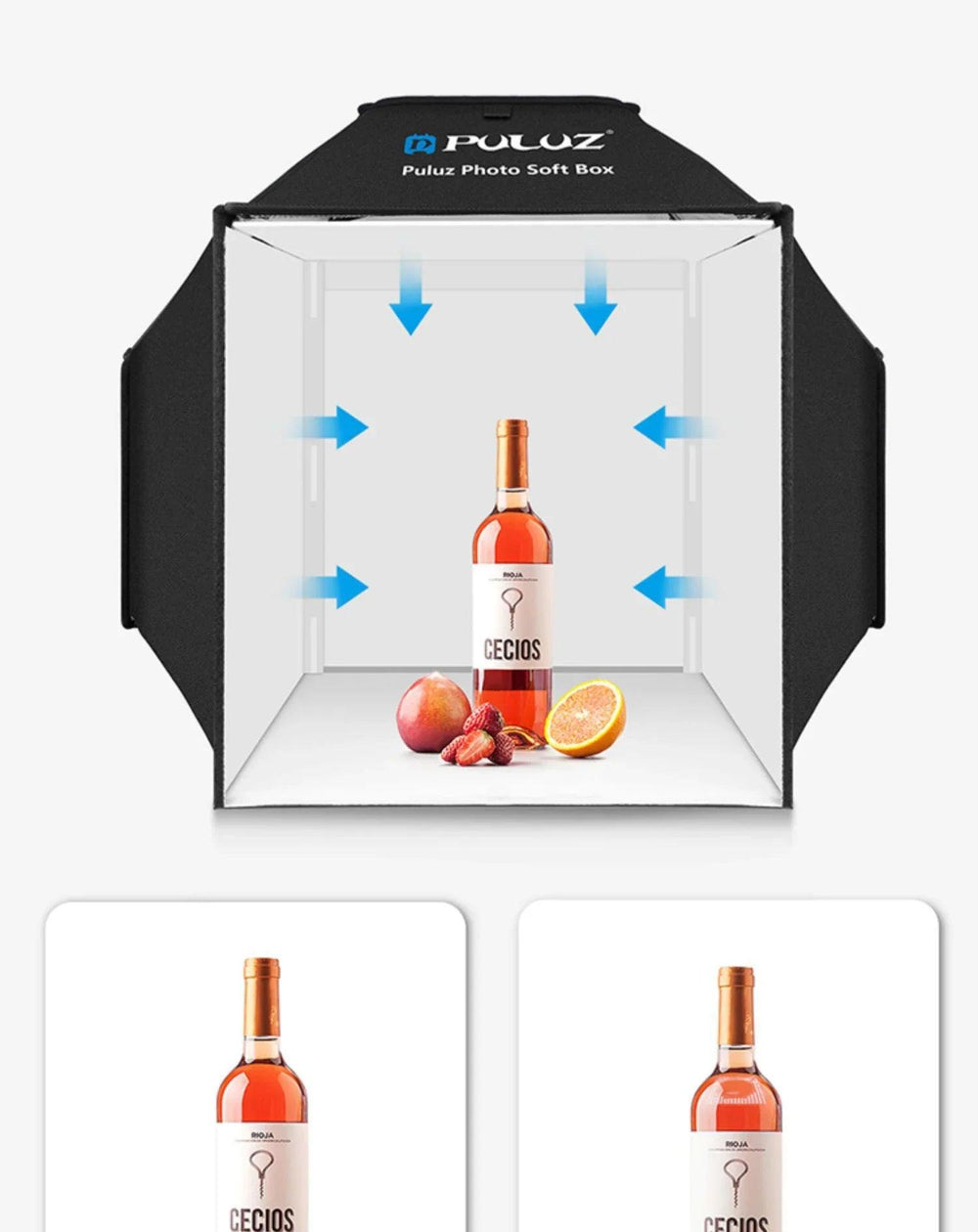 Boîte lumineuse pliable pour photo de produit LED de studio petit 40 cm Lumière de prise simpleEX-STOCK Canada