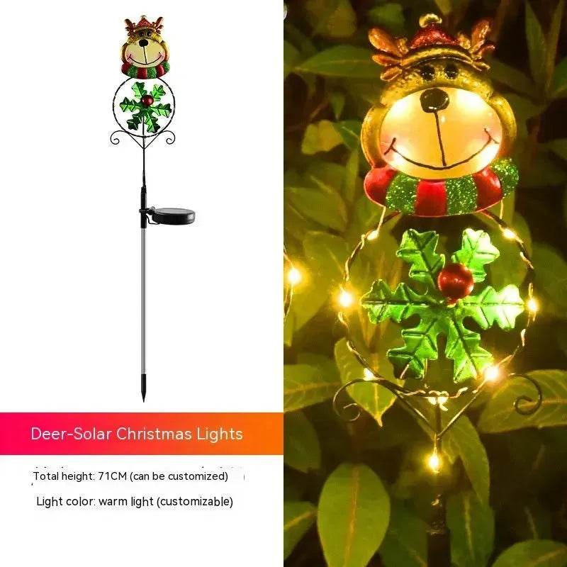 Solar Christmas Led Snowman Elk Ground Plug Light - EX-STOCK Canada