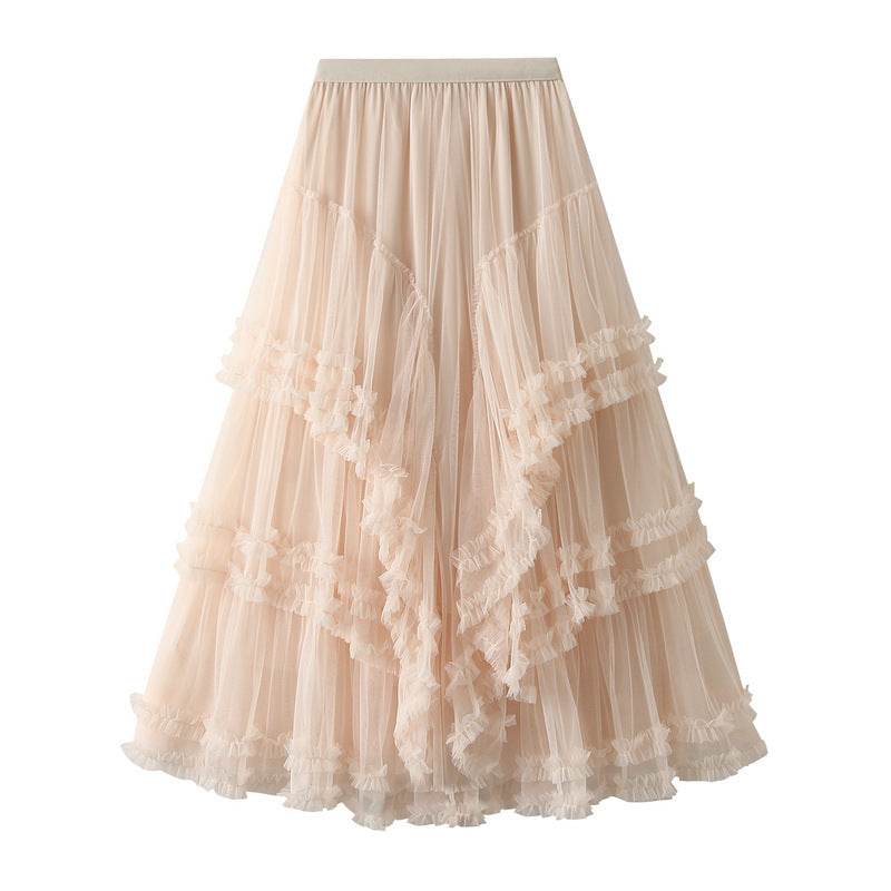Slimming Multi-layer Gauze Skirt High-grade Midi Tulle Skirt - EX-STOCK Canada