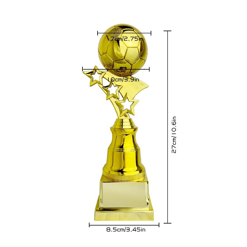 Kids Sports Star Trophy – Football & Basketball Award, Gold Plastic (3 Sizes) 5