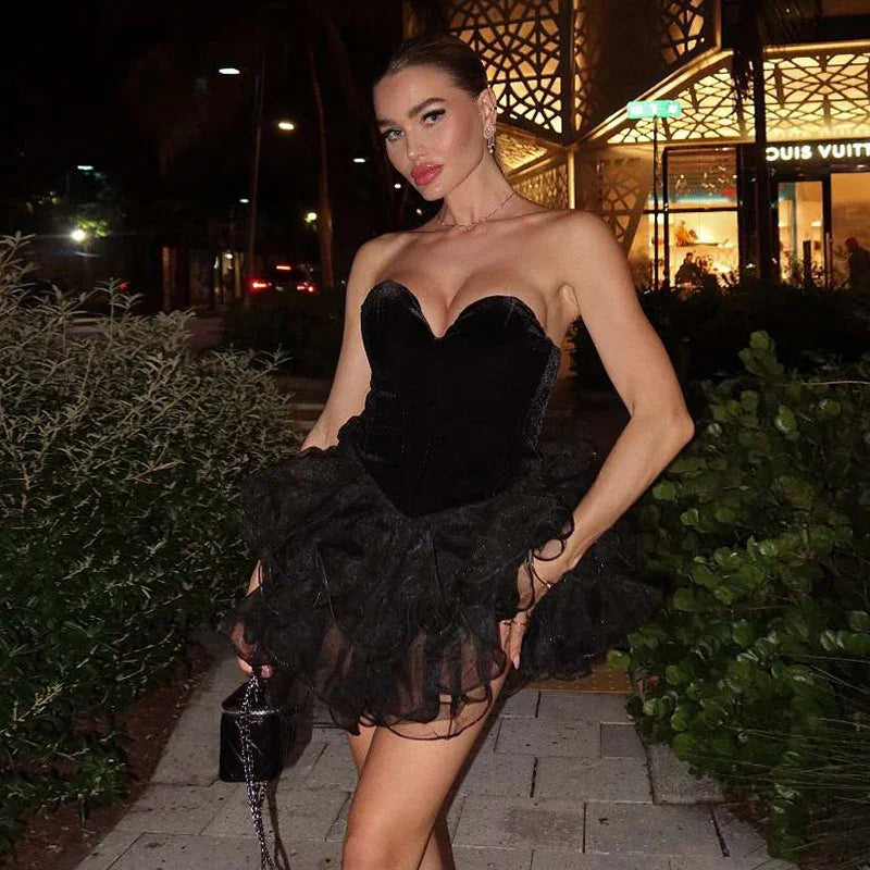 Backless Dress Pettiskirt Slim Tube Top Dress EX-STOCK Canada