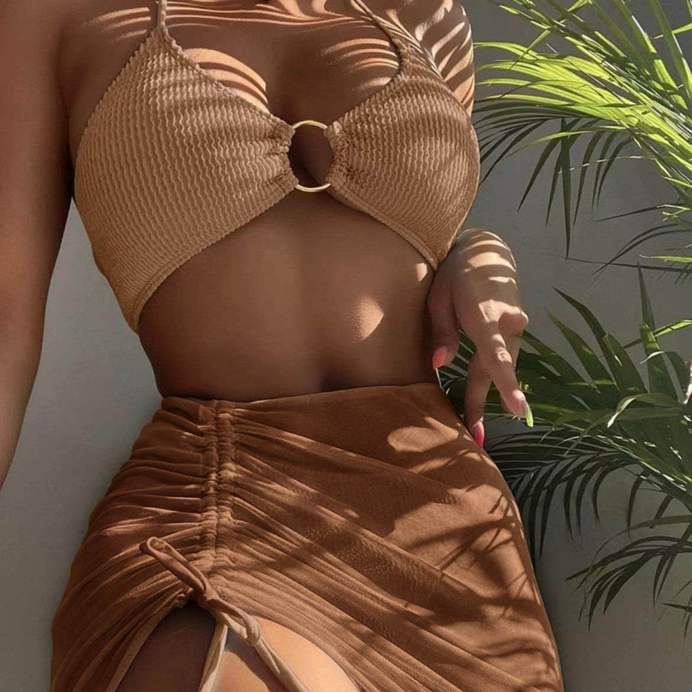 3pcs Halter Bikini Summer Fashion Personalized Three-point Beach Swimsuit For Women - EX-STOCK Canada