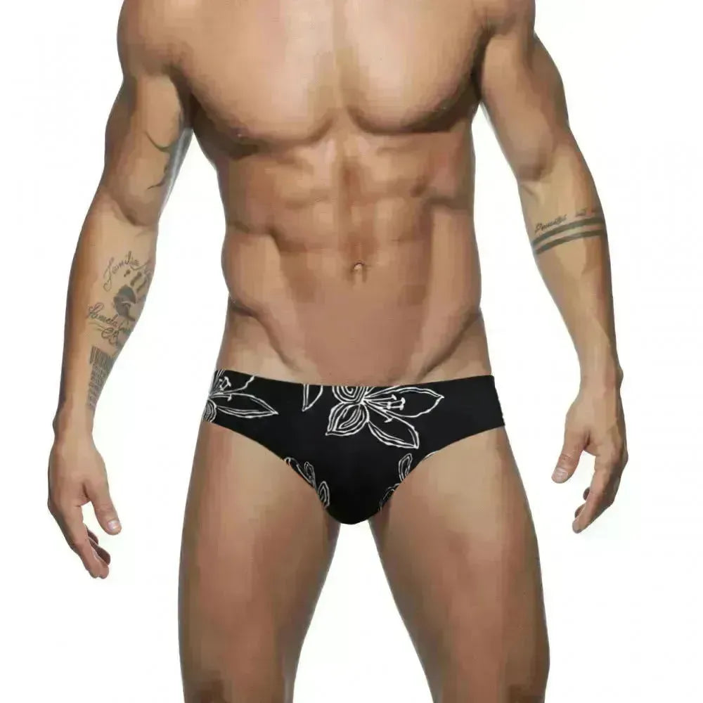Simple floral imprimé pour hommes sous-vêtements de natation des troncs
