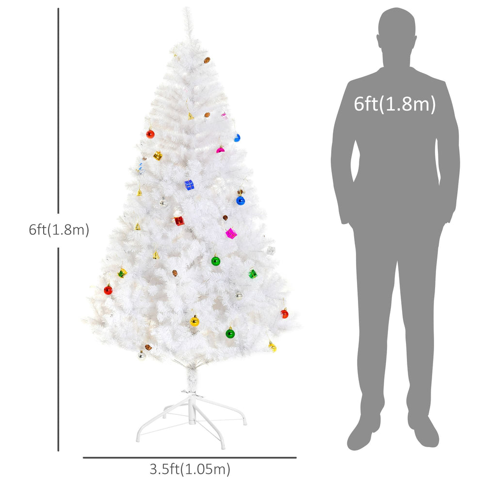 5.9ft Artificial Christmas Tree Xmas Holidays With Ornament White EX-STOCK Canada