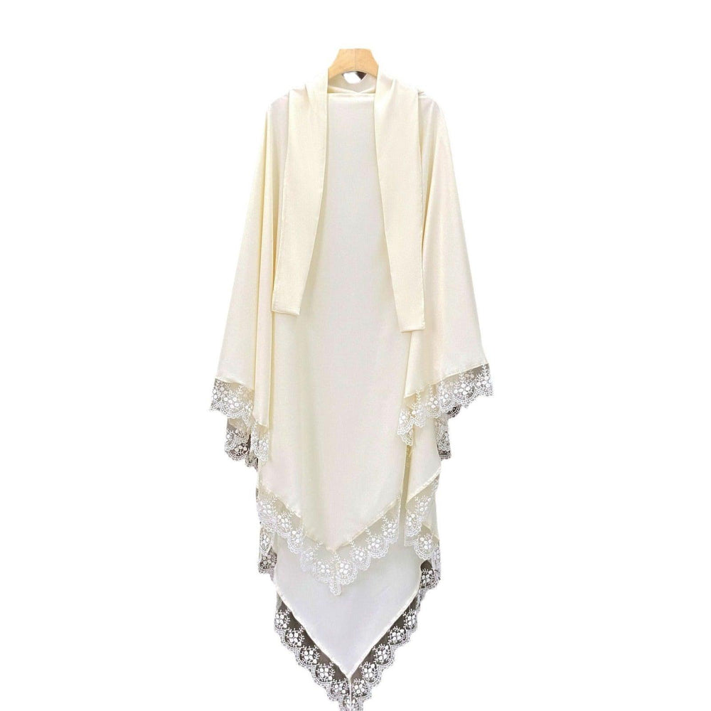 Arabic Baotou Cover Fashion Solid Color Gown Lace Headscarf - EX-STOCK Canada