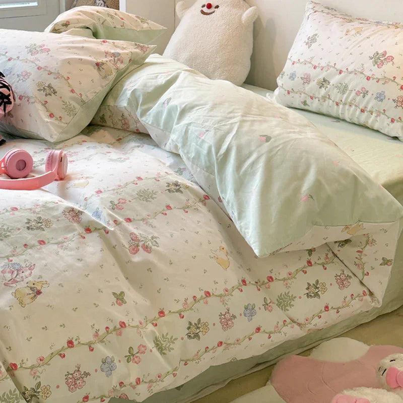 Four-piece Bed Set Pure Cotton Student Dormitory Duvet Cover Sheets EX-STOCK Canada