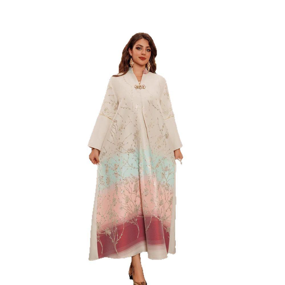 Robe pour femmes à col montant musulman du Moyen-Orient avec dégradé - EX-STOCK Canada