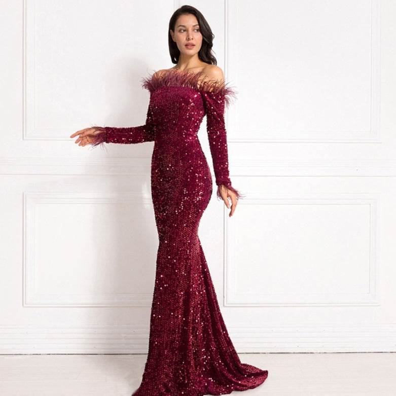 Off shoulder sequins Mermaid Formal Party dress - EX-STOCK Canada