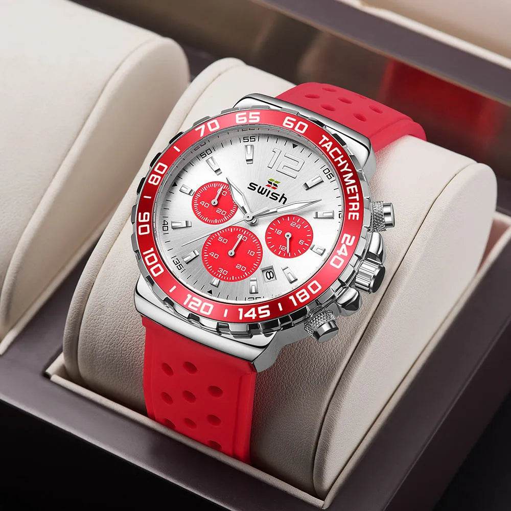 Men's Luminous Sports Breathable Hole Silicone Strap Six-pin Quartz Watch - EX-STOCK Canada