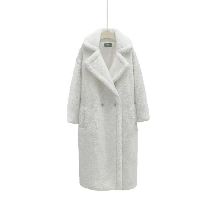Manteau en peluche pour femmes, long manteau en agneau, hiverEX-STOCK Canada