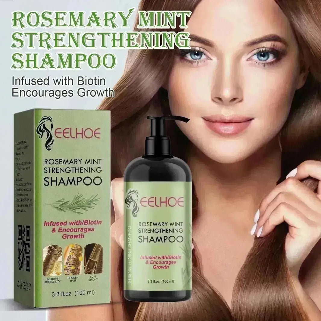 Eelhoe Rosemary Mint Rafforzamento e shampoo in crescita Biotina infusa