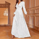 Elegant Dinner Sequined Long Sleeve V-neck High Waist Evening Dress EX-STOCK Canada