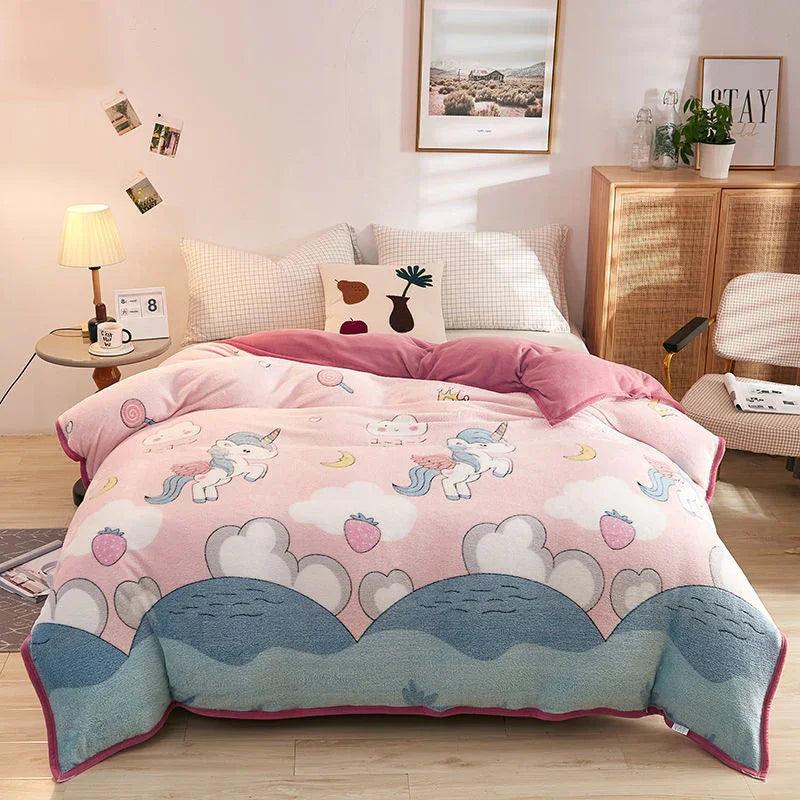 Plush Thick Snowflake Duvet Cover Single Piece Flannel EX-STOCK Canada
