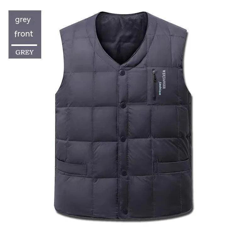 Gilet imbottito da uomo in piuma d'oca, taglie forti, caldo per autunno e invernoEX-STOCK Canada