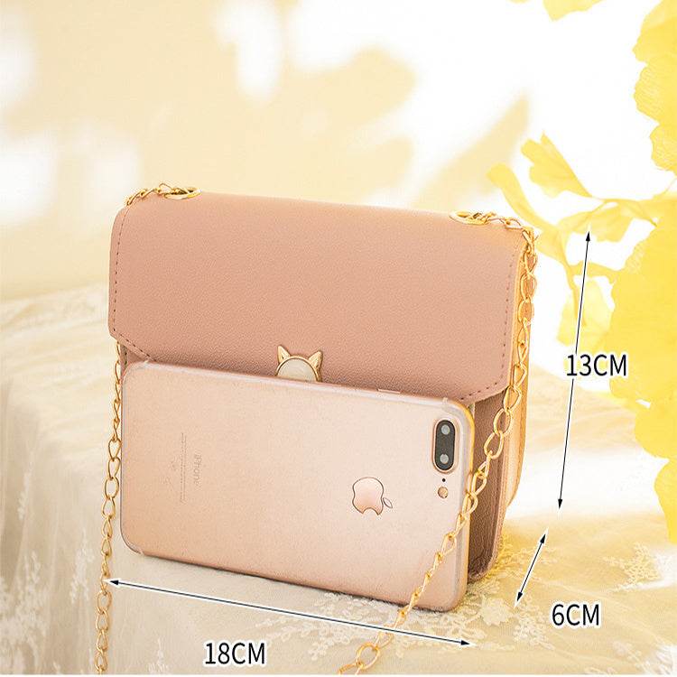 Small Messenger Bag New Sweet And Cute Cat Tassel Decoration Chain One Shoulder Small Square Bag Casual Messenger Bag - EX-STOCK Canada