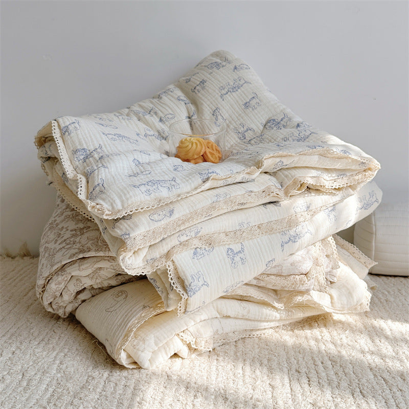 Pure Cotton Class A Double-layer Gauze Summer Air-conditioning Thin Duvet EX-STOCK Canada