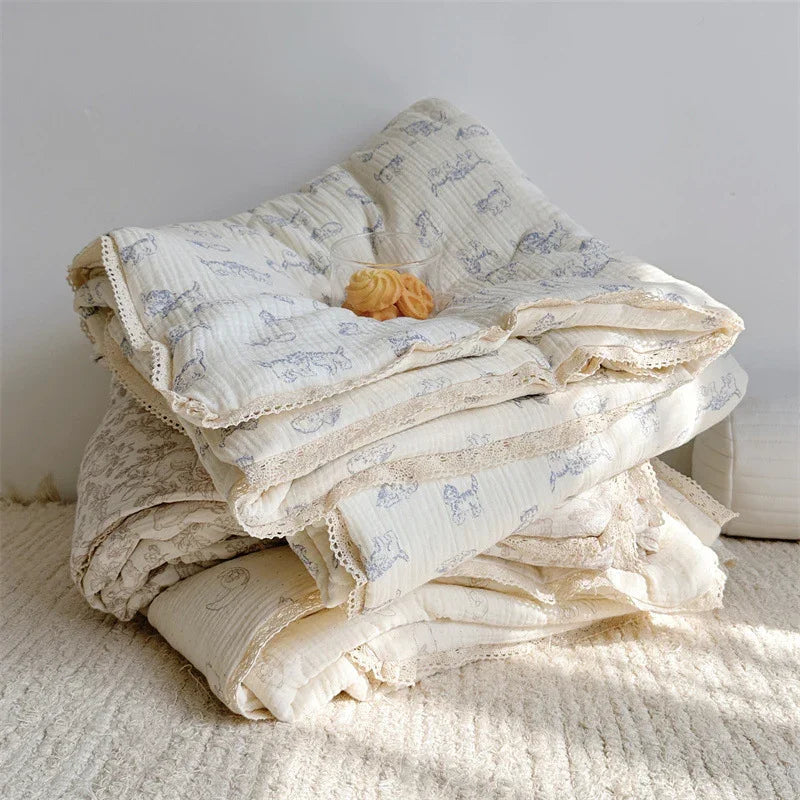 Pure Cotton Class A Double-layer Gauze Summer Air-conditioning Thin Duvet EX-STOCK Canada