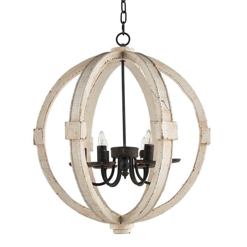 6 - Light Wood Chandelier With Adjustable Chain For Kitchen, Dining Hall Entrance, Bulb Not Included - EX-STOCK Canada