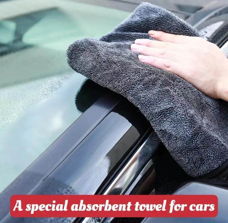 KLCB No-streak, No-scratch, No-water-stain Car Drying Towel Premium Microfiber Double-twist Pile With No Edge Design For Quick And Easy Drying - EX-STOCK Canada