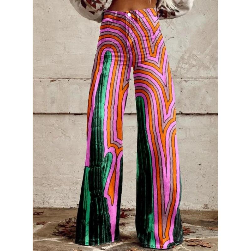 Women's Simple Pants With A Printed Pattern