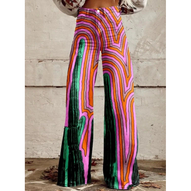 Women's Simple Pants With A Printed Pattern