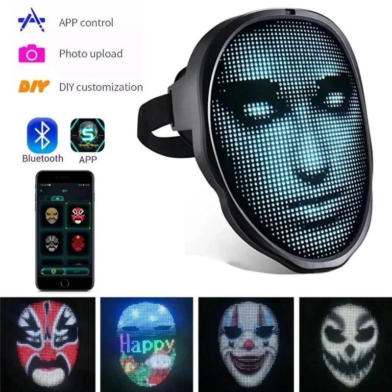 Halloween-Gesichtsmasken Vollfarb-LED-Leuchtmaske Gesicht wechselnde Maske Party Bar RequisitenEX-STOCK Canada