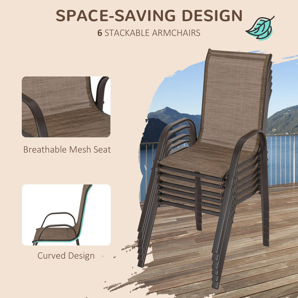 8 Pieces Patio Furniture Set with 9Ft Patio Umbrella, Outdoor Dining Table and Chairs, Light Mixed Brown EX-STOCK Canada
