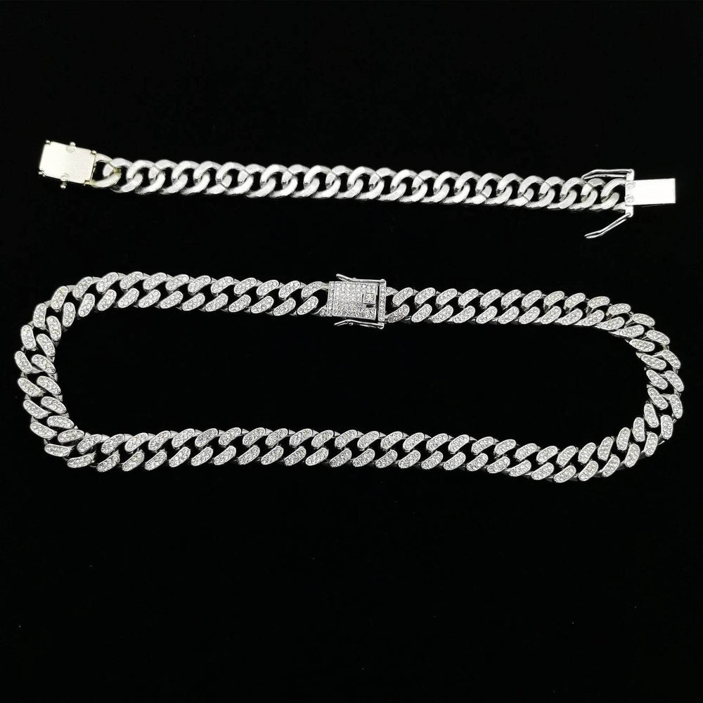Flat Cuban Link Chain Diamond Bracelet - EX-STOCK Canada