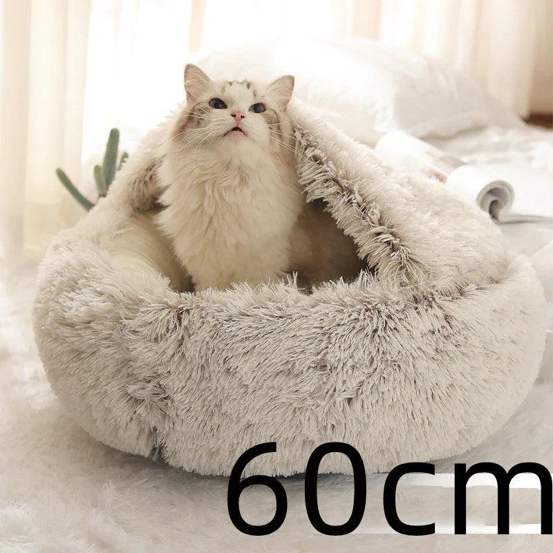 2 In 1 Dog And Cat Bed Pet Winter Bed Round Plush Warm Bed House Soft Long Plush Pets Bed Pet Products EX-STOCK Canada